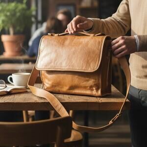 Vintage Wilson’s Leather Saddle Brown Satchel Bag w/ Brass Hardware